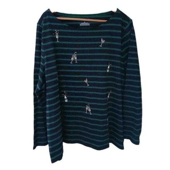Talbots Tops - Talbots Embroidered Bateau Neck‎ Tee